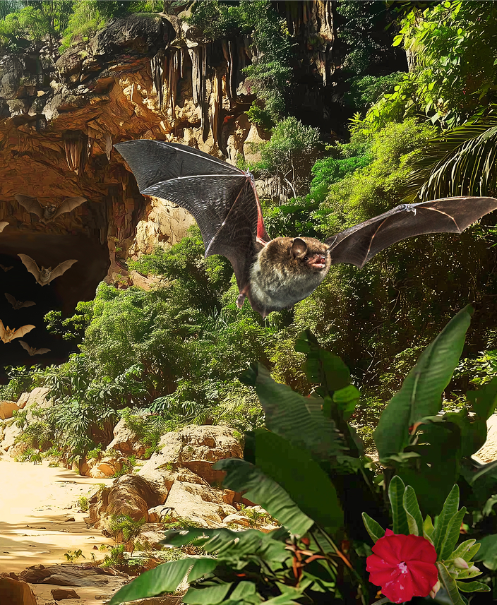 Imagem morcego em voo