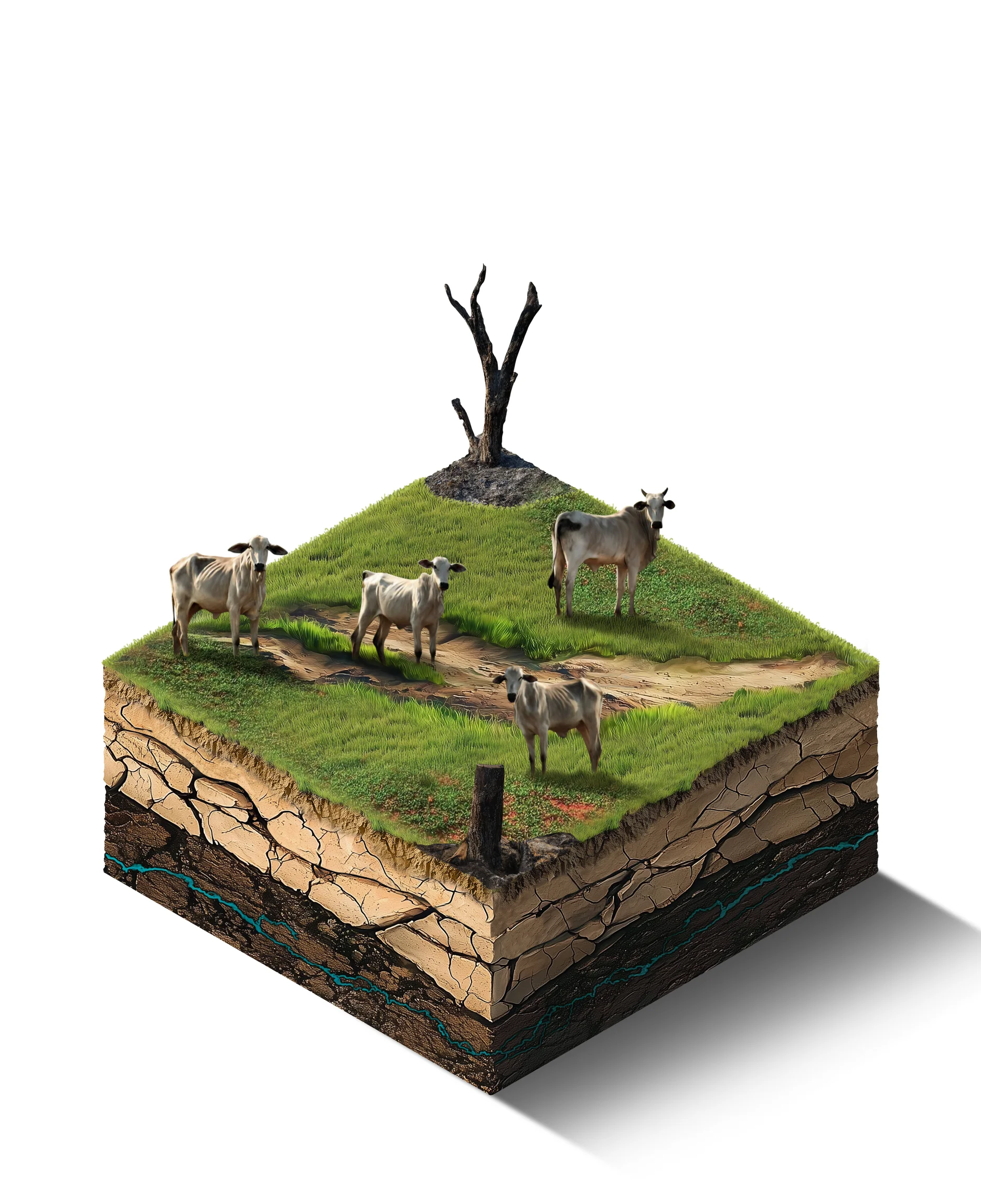 Area with forest (high evapotranspiration)