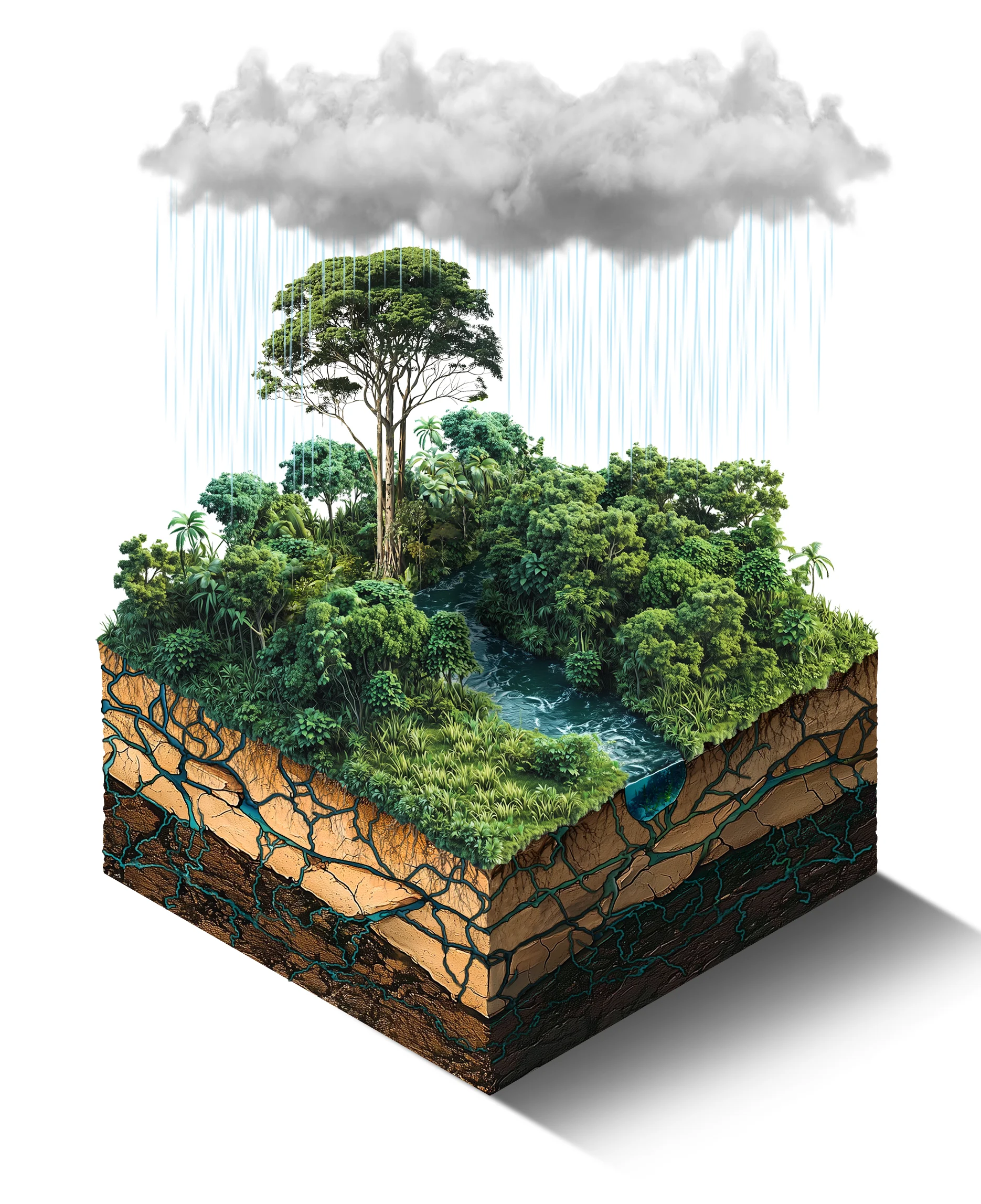 Area with pasture (low evapotranspiration)