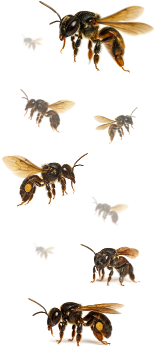 Ilustração de uma abelha nativa Lestrimelitta limão